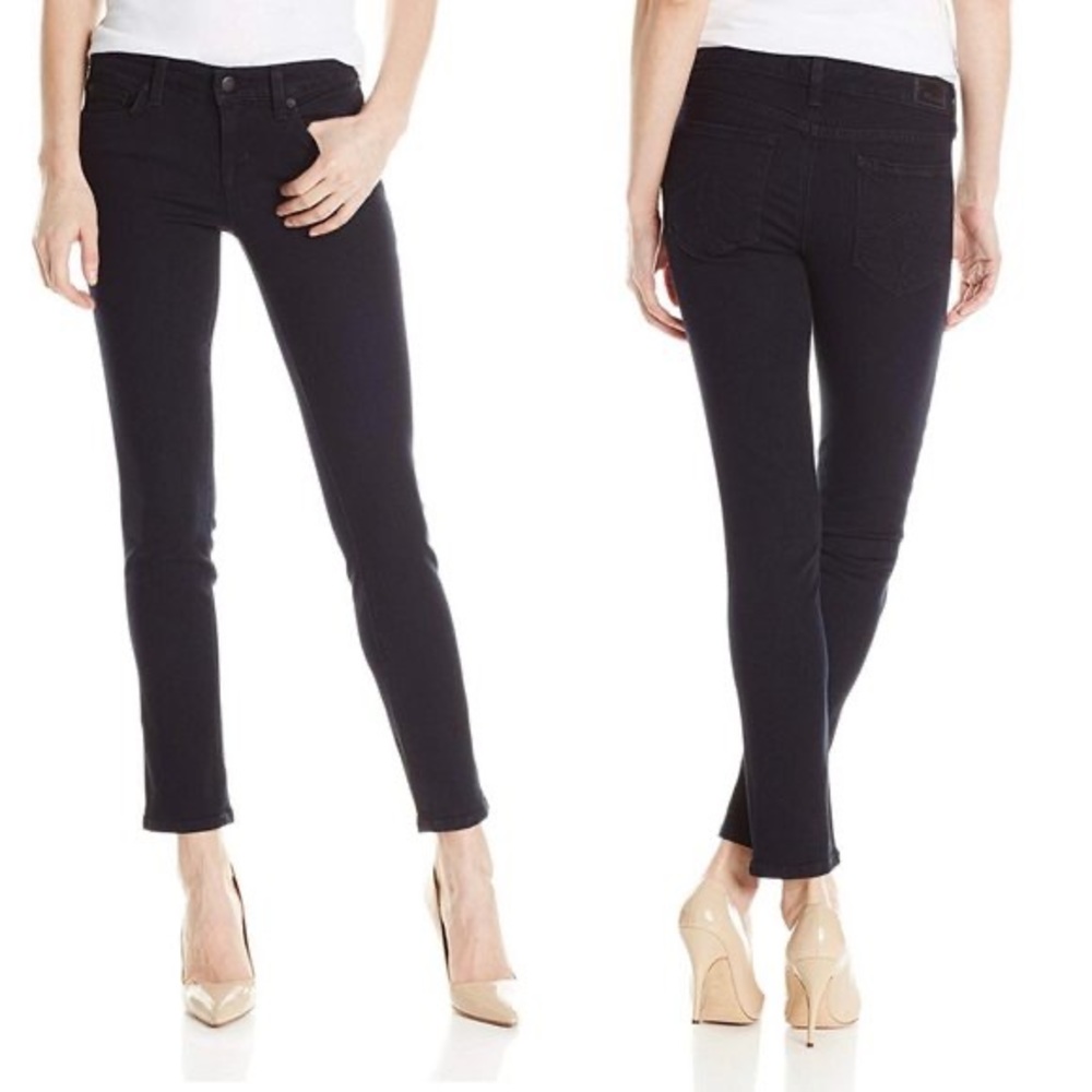 Level 99 Anthropologie Lily Crop Skinny Straight Black Jeans Size 28